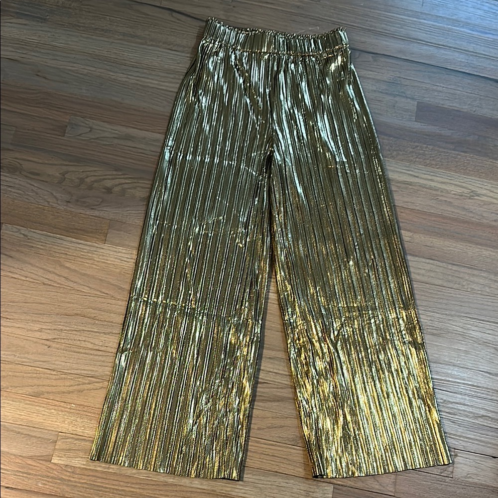 Gold Metallic Pants size medium new